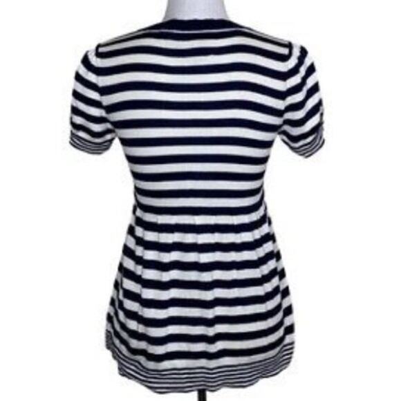 Juicy Couture Navy White Striped Knit Top Size M - Picture 10 of 11